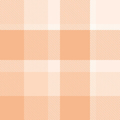 Orange tartan plaid fabric seamless pattern of check background tartan with a textile fabric plaid texture. Tartan Scotland seamless plaid pattern vector. Retro background fabric.