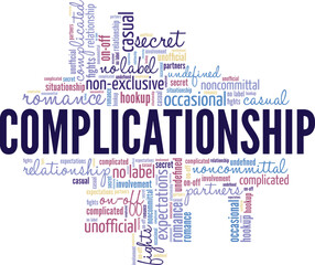 Complicationship word cloud conceptual design isolated on white background.