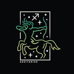Vector graphic icon illustrations of Zodiac signs and symbols with line art tattoo design