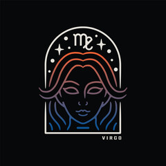 Vector graphic icon illustrations of Zodiac signs and symbols with line art tattoo design