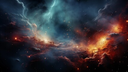 Fototapeta premium Colorful space galaxy cloud nebula, Universe science astronomy.