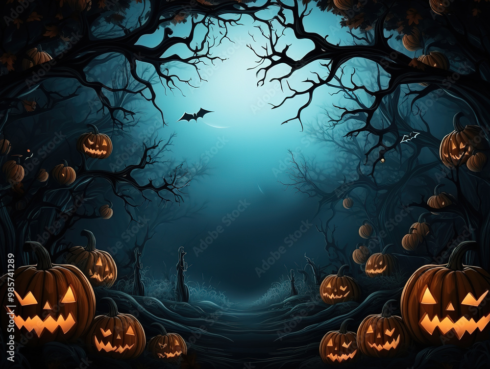 Wall mural excellent halloween elements for copy space