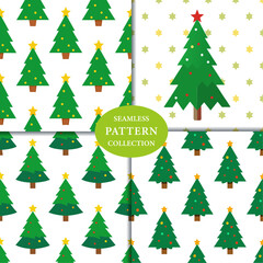 Evergreen christmas tree Seamless Pattern Background