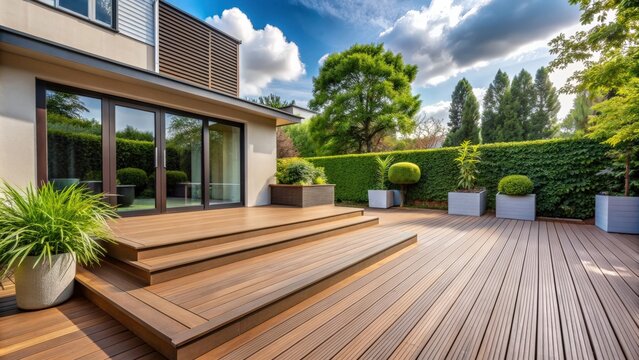 Renovation of a terrace with WPC decking and substructure