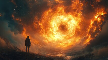Obraz premium Contemplative 2D Illustration Reflecting on Eschatology and the End Times for Thoughtful Projects