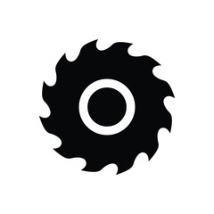 Circular saw blade black and white flat vector icon design