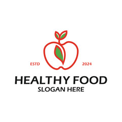 healthy food logo design, fresh food icon symbol vector illustration