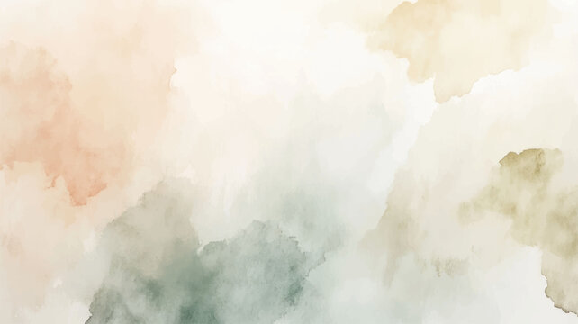 Abstract horizontal watercolor background. Hand drawn vector texture. Brush stroked painting pastel color watercolour