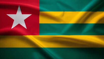 トーゴの国旗(waving national flag of Togo.)
