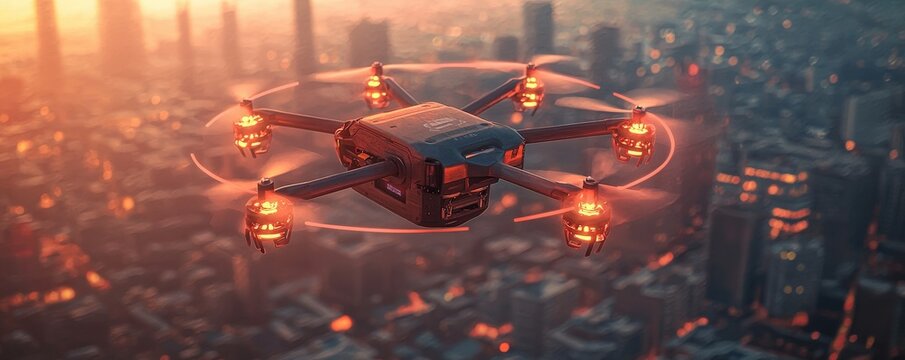 Aerial logistics in drone delivery, visualizing the efficiency and precision of drone-based delivery systems.