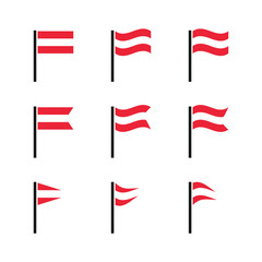 Austria national flag set. Isolated on white vector