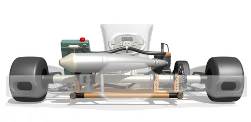 Go-kart background  design 3D rendering