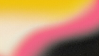 Abstract grainy gradient background in white, black, yellow and pink for summer poster.