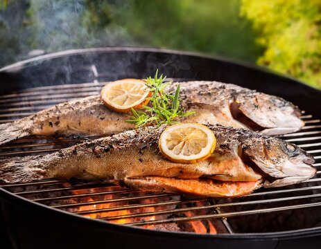 Gegrillte Forellen auf dem grill 