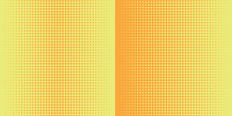 Yellow halftone pattern. Retro comic gradient background. Bright orange pixelated dotted texture overlay. vector ilustration