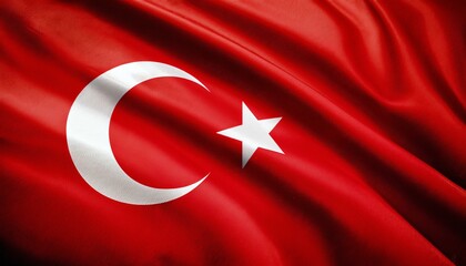 Obraz premium トルコの国旗(waving national flag of Turkey.) 