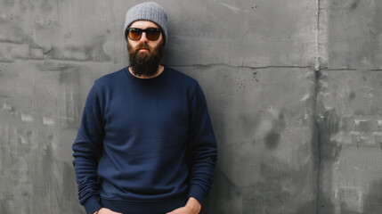 Obraz premium The Man with Sunglasses and Beanie