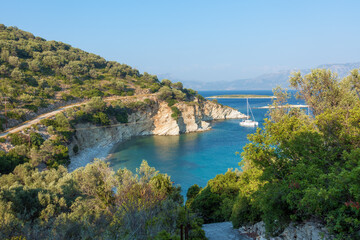 Amazing scenery by the coastline in Kastos island, Greece