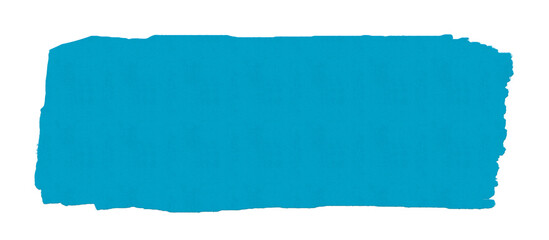 Fototapeta premium Blue paint stroke with textured edges on transparent background