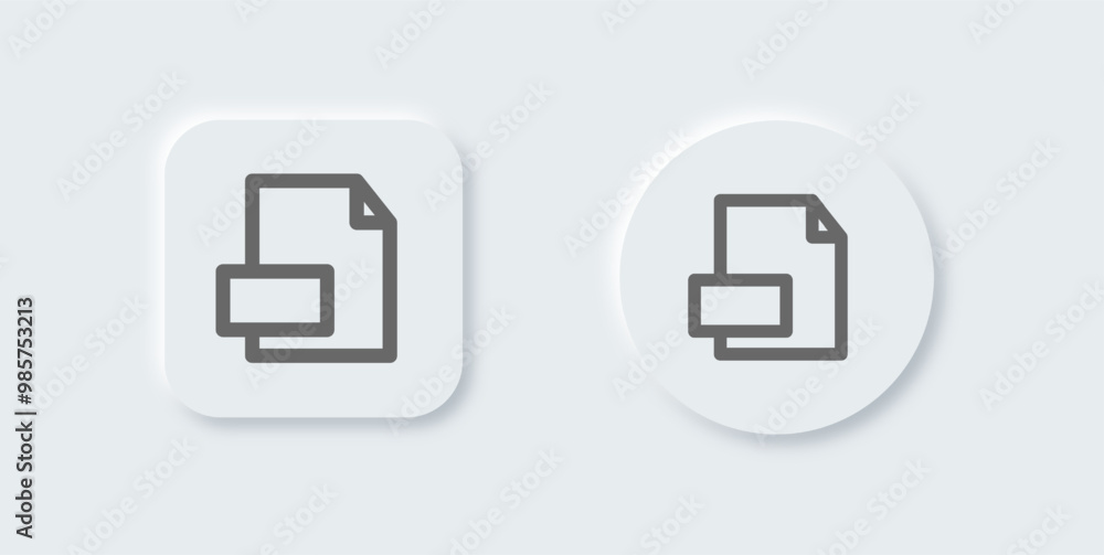Poster format line icon in neomorphic design style. file type signs vector illustration.