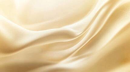 Naklejka premium Elegant texture of flowing cream-colored silk fabric, perfect for backgrounds or fashion-related designs.