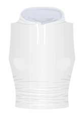 Woman white crop hoodie. vector illustration