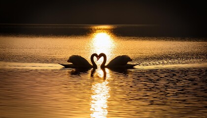 Elegant gold swan with minimalistic approach