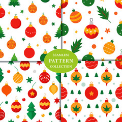 Christmas traditional decorations Seamless Pattern Background