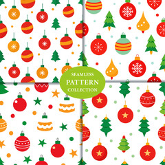 Christmas traditional decorations Seamless Pattern Background