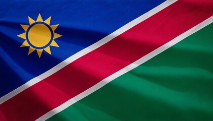 ナミビアの国旗(waving national flag of Namibia.)
