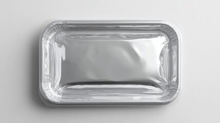 Empty food tray packaging with clear plastic wrap. mockup,