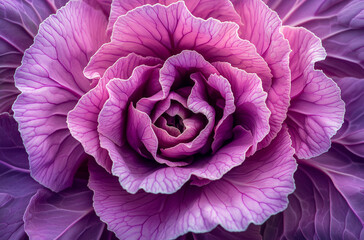 A close-up of an ornamental cabbage
