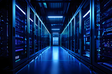 server rack in a center