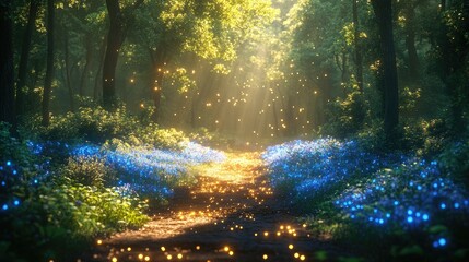 3D Animation of a Whimsical Fairy Woodland for Fantasy Projects