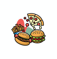 Food cartoon-style vector illustration