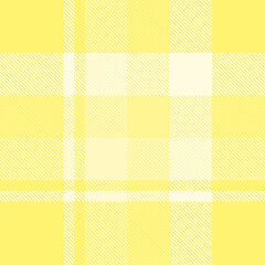 Yellow tartan plaid fabric seamless pattern of check background tartan with a textile fabric plaid texture. Tartan Scotland seamless plaid pattern vector. Retro background fabric.