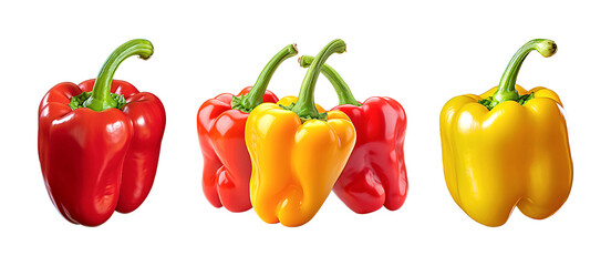 Bell peppers fresh and vibrant in red and yellow