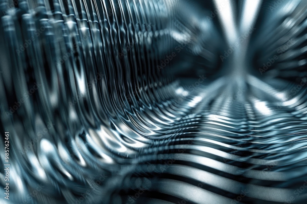 Poster abstract blue ripple pattern with depth and flow