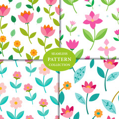 fairytale flowers Seamless Pattern Background