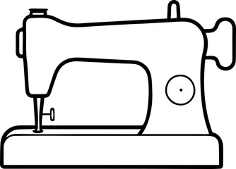 sewing machine line art silhouette vector illustration