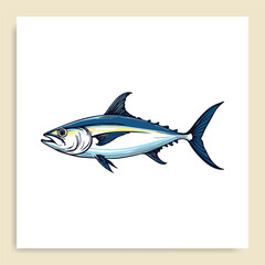 Obraz premium tuna fish vector illustration, watercolor, clip art