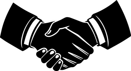 handshake icon silhouette vector illustration