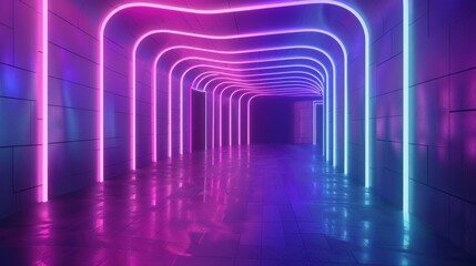 Fototapeta premium Neon Light Tunnel