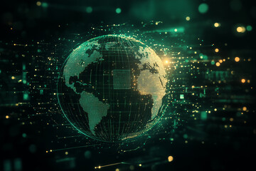 Obraz premium Digitalized world background. Technologic world image. Advanced technologic world background