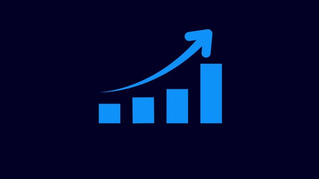 Business growth graph icon set. different shape financial growth graph icon animation. Business success concept animation background.