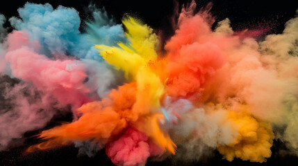 A colorful explosion of smoke and fire