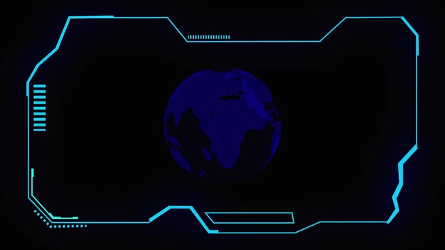 cyan color HUD icon dashboard for big data analytic in information chart . graph element for digital technology concept . 3D video. background black.