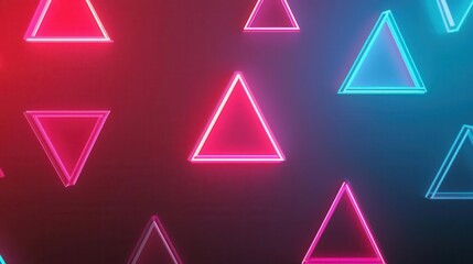 Bright, neon-colored geometric shapes floating in a dark, abstract space, representing futuristic and imaginative design