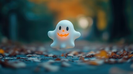 Micro stock image of a ghost toy levitating at a children s Halloween party