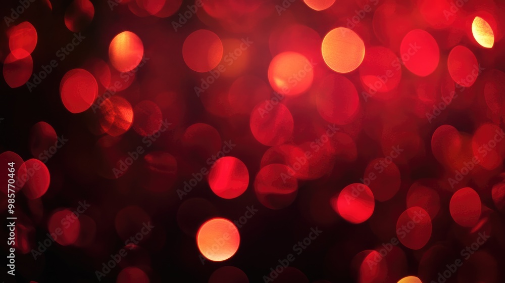 Sticker nightlife bokeh with red light for festive themes